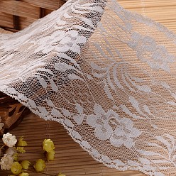 Blanc Dentelle ruban nylon garniture pour la fabrication de bijoux, blanc, 4-3/4 pouces (120 mm), à propos de 30yards / roll (27.432m / roll)