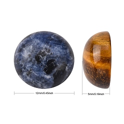 Смешанные камни Кабошоны из камня, полукруглые / купольные, , 12x5 мм