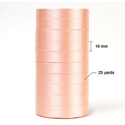 Saumon Clair Ruban de satin à face unique, Ruban polyester, saumon clair, environ 5/8 pouce (16 mm) de large, 25yards / roll (22.86m / roll), 250yards / groupe (228.6m / groupe), 10 rouleaux / groupe
