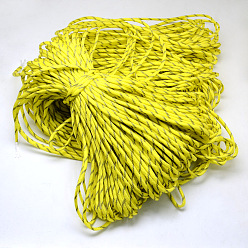 Желтый 7 внутренние сердечники веревки из полиэстера и спандекса, для изготовления веревочных браслетов, желтые, 4 мм, около 109.36 ярдов (100 м) / пачка, 420~500 г / пачка