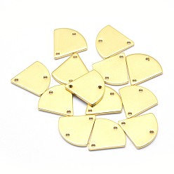 Real 18K Gold Plated Brass Links, Lead Free & Cadmium Free & Nickel Free, Triangle, Real 18K Gold Plated, 12.5x13x1mm, Hole: 1mm
