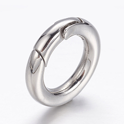 Stainless Steel Color 304 Stainless Steel Spring Gate Rings, O Rings, Ring, Stainless Steel Color, 18mm