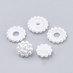 White Imitation Pearl Acrylic Beads, Berry Beads, Combined Beads, Round, White, 12mm, Hole: 1mm, about 200pcs/bag