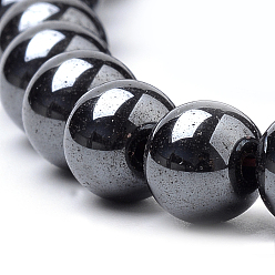 Non-magnetic Hematite Non-magnetic Synthetic Hematite Beads Strands, Round, 8mm, Hole: 1mm, about 50pcs/strand, 15.7 inch