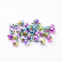 Colorful Spray Painted Acrylic Beads, Matte Style, Colorful, 6mm, hole: 1.5mm, about 5000pcs/500g.