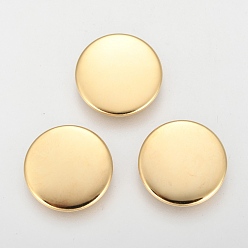 Golden 304 Stainless Steel Plain Edge Bezel Cups, Cabochon Settings, Flat Round, Golden, Tray: 14mm, 15.5x1.9mm