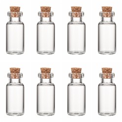 Clear Glass Jar Glass Bottles, with Cork Stopper, Wishing Bottle, Bead Containers, Clear, 35x16mm, Capacity: 4ml(0.13 fl. oz), Bottleneck: 10mm in diameter