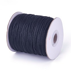 Black Nylon Thread, Round, Chinese Knotting Cord, Beading String, for Bracelet Making, Black, 1.5mm, about 140yards/roll