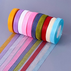 Mixed Color Organza Ribbon, Mixed Color, 5/8 inch(15mm), 50yards/roll(45.72m/roll), 10rolls/group, 500yards/group(457.2m/group).