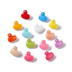 Mixed Color Lovely Duck Buttons, ABS Plastic Button, Mixed Color, 13.5x13.5mm, about 400pcs/bag