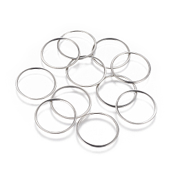 Stainless Steel Color 201 Stainless Steel Linking Rings, Ring, Stainless Steel Color, 20x0.5mm, Inner Diameter: 18mm