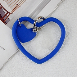 Синий Силиконовый ремешок для телефона с петлей в форме сердца, ремешок на запястье с держателем для ключей из пластика и сплава, синие, 7.5x8.8x0.7 см