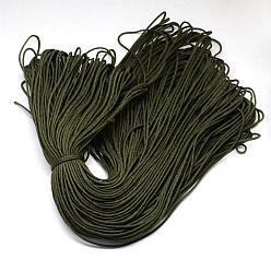 Dark Olive Green Polyester & Spandex Cord Ropes, 16-Ply, Dark Olive Green, 2mm, about 109.36 yards(100m)/bundle