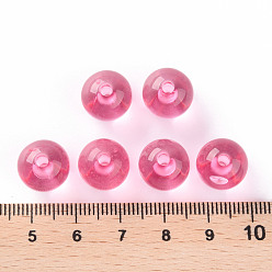 Hot Pink Transparent Acrylic Beads, Round, Hot Pink, 12x11mm, Hole: 2.5mm, about 566pcs/500g