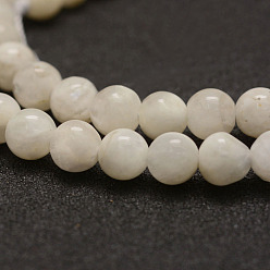 White Moonstone Natural White Moonstone Bead Strands, Grade AB, Round, 10mm, Hole: 1mm, about 39pcs/strand, 15.3 inch(39cm)