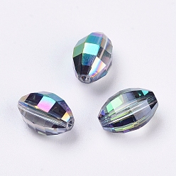 Colorful Imitation Austrian Crystal Beads, Grade AAA, Faceted, Oval, Colorful, 8x11mm, Hole: 0.9~1mm