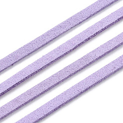 Lilac Faux Suede Cord, Faux Suede Lace, Lilac, 3x1.5mm, about 5.46 yards(5m)/roll, 25rolls/bag