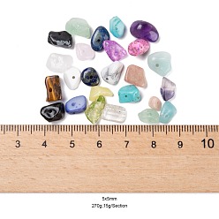 Mixed Stone 270G 18 Style Natural & Synthetic Gemstone and Shell Chip Beads, for Jewellery Making, 15g/style