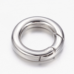 Stainless Steel Color 304 Stainless Steel Spring Gate Rings, O Rings, Ring, Stainless Steel Color, 18mm