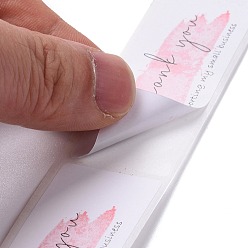 Rose Brumeux Étiquette cadeau autocollante en papier youstickers, rectangle merci autocollants étiquettes, pour les petites entreprises, rose brumeuse, 2.9x6x0.01 cm, 120pcs / roll