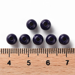 Bleu De Prusse Perles acryliques opaques, ronde, null, 6x5mm, Trou: 1.8mm, environ4400 pcs / 500 g