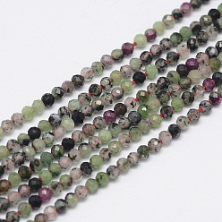 Ruby in Zoisite Natural Ruby in Zoisite Bead Strands, Faceted, Round, 2mm, Hole: 0.5mm, about 170~180pcs/strand, 12.9~13.3 inch(330~340mm)