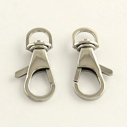 Stainless Steel Color 304 Stainless Steel Swivel Snap Hook Clasps, Stainless Steel Color, 9mm