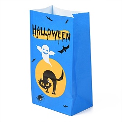 Ghost Halloween Theme Kraft Paper Bags, Gift Bags, Snacks Bags, Rectangle, Ghost Pattern, 23.2x13x8cm