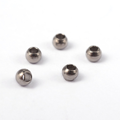 Couleur Acier Inoxydable 202 Acier inoxydable perles d'espacement, accessoires en métal pour fournitures de fabrication de bijoux, ronde, couleur inox, 2x1.5mm, Trou: 1mm