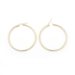 Golden 304 Stainless Steel Hoop Earrings Sets, Ring, Golden, 12 Gauge, 15~50x2mm, Pin: 1x0.7mm, 6pair/set