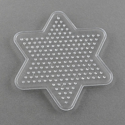 Clear ABC Pegboards used for 5x5mm DIY Fuse Beads, Star, Clear, 103x92x5mm