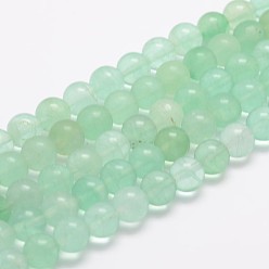 Флюорит Естественный зеленый флюорит нити шарик, круглые, 12 мм, отверстие : 1 мм, около 32 шт / нитка, 15.5 дюйм