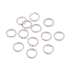 Stainless Steel Color 304 Stainless Steel Jump Rings, Open Jump Rings, Twisted, Stainless Steel Color, 16 Gauge, 10x1.3mm, Inner Diameter: 8mm