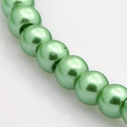 Aquamarine Dyed Glass Pearl Round Beads Strands, Aquamarine, 4mm/6mm/8mm/10mm/12mm, Hole: 1mm, about 70~216pcs/strand
