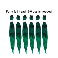 Green Long & Straight Hair Extension, Stretched Braiding Hair Easy Braid, Low Temperature Fibre, Synthetic Wigs For Women, Green, 20 inch(50cm)