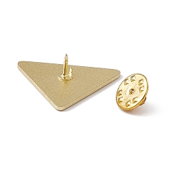 Eye Triangle with Eye Enamel Pin, Light Gold Alloy Word Night Thinker Brooch for Backpack Clothes, Eye Pattern, 23x30x2mm, Pin: 1.3mm