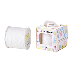 White Nylon Thread, White, 0.8mm, about 98.43yards/roll(90m/roll)