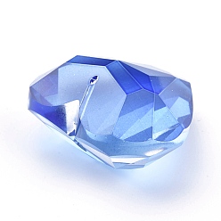 Saphir K 9 pendentifs en strass de verre, facette, cœur, saphir, 44x45.5x27.5mm, Trou: 1.4mm
