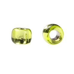 (24) Silver Lined Lime Green Toho perles de rocaille rondes, perles de rocaille japonais, (24) vert lime doublé d'argent, 15/0, 1.5mm, Trou: 0.7mm, environ15000 pcs / 50 g