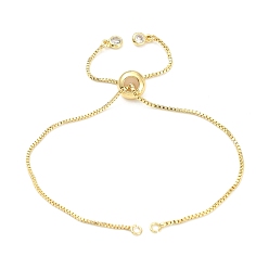 Real 18K Gold Plated Rack Plating Brass Chain Bracelet Making, with Rhinestone, Long-Lasting Plated, Slider Bracelets Making, Cadmium Free & Lead Free, Real 18K Gold Plated, Single Chain Length: about 115~120mm