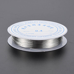 Platinum Round Copper Jewelry Wire, Platinum, 26 Gauge, 0.4mm, about 39.37 Feet(12m)/roll, 10 rolls/group