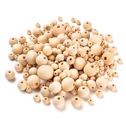 Mocassin 1000 pcs 7 taille perles de bois naturel non fini, perles d'espacement en bois rondes en vrac pour la fabrication artisanale, perles de macramé, mocassin, 6 mm / 8 mm / 10 mm / 12 mm / 14 mm / 16 mm / 20 mm