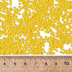 Gold 12/0 Grade A Round Glass Seed Beads, Baking Paint, Gold, 12/0, 2x1.5mm, Hole: 0.7mm, about 30000pcs/bag