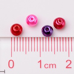Mixed Color Valentine's Mix Glass Pearl Beads Sets, Pearlized, Mixed Color, 4mm, Hole: 1mm, about 400pcs/bag