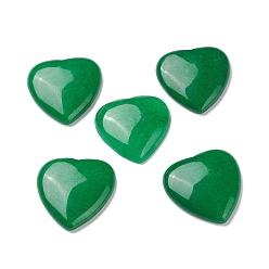 Jade Natural Jade Cabochons, Heart, Dyed, Sea Green, 29~30x29~30x6~8mm