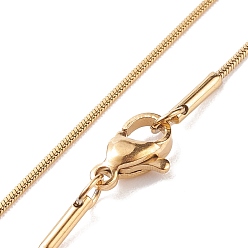 Golden 304 Stainless Steel Square Snake Chains Necklaces, with Lobster Claw Clasps, Golden, 17.7 inch(45cm), 1mm