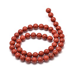 Red Jasper Grade A Natural Red Jasper Bead Strands, Round, 4mm, Hole: 1mm, about 90pcs/strand, 15.5 inch