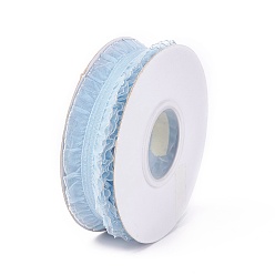 Bleu Clair Ruban d'organza polyester, ruban plissé, ruban à volants, bleu clair, 1 pouces (25 mm), à propos de 50yards / roll (45.72m / roll)