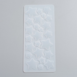 White Silicone Molds, Resin Casting Molds, For UV Resin, Epoxy Resin Jewelry Making, Star, White, 175x75x5mm, Inner Size: 9~24x9~29mm