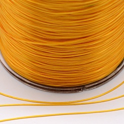 Orange Flat Elastic Crystal String, Elastic Beading Thread, for Stretch Bracelet Making, Orange, 0.6mm, about 328.08 yards(300m)/roll